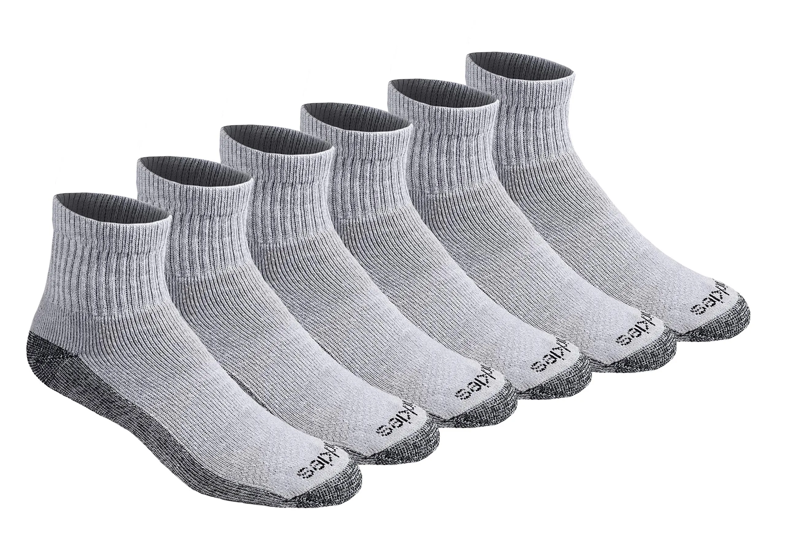 Dickies Dri-tech - Calzini da uomo con controllo dell'umidità (confezione da 12), Grigio (6 paia), L