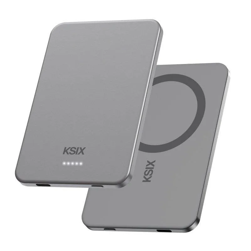 Power Bank Ksix MagSlim 3000 mAh 20 W Adatta all'aereo Grigio