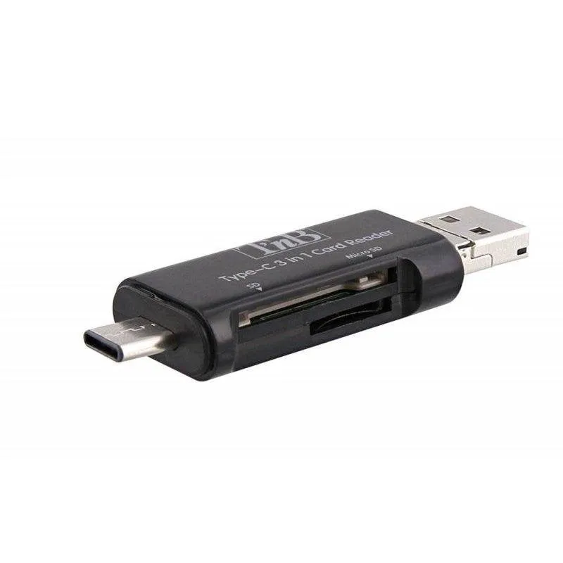 Lettore schede SD USB Type-C TnB TCREAD3IN1 Nero