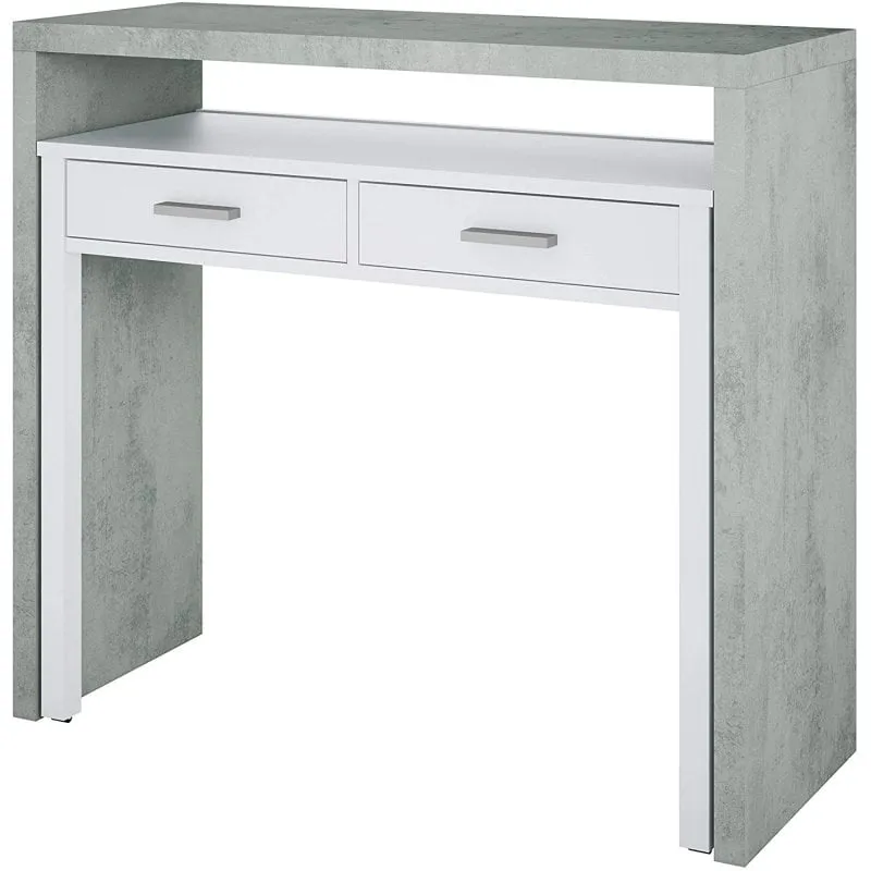 Tavolo da scrivania allungabile Bureau Habitdesign Bianco/Grigio