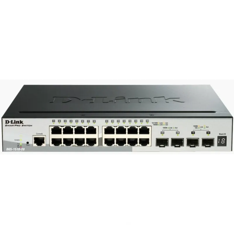 Switch D-Link DGS-1510-20 16 porte Gigabit + 2 porte SFP + 2 porte SFP+