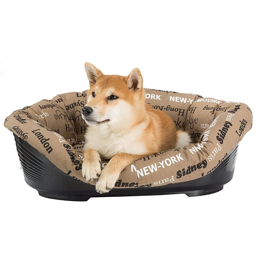 Ferplast Imbottitura di Ricambio per Cuccia Cani e Gatti, Cuscino Imbottito per Cuccia in Plastica (non inclusa) Lavabile, Regolabile 85 x 62 x h 28,5 cm, M Marrone