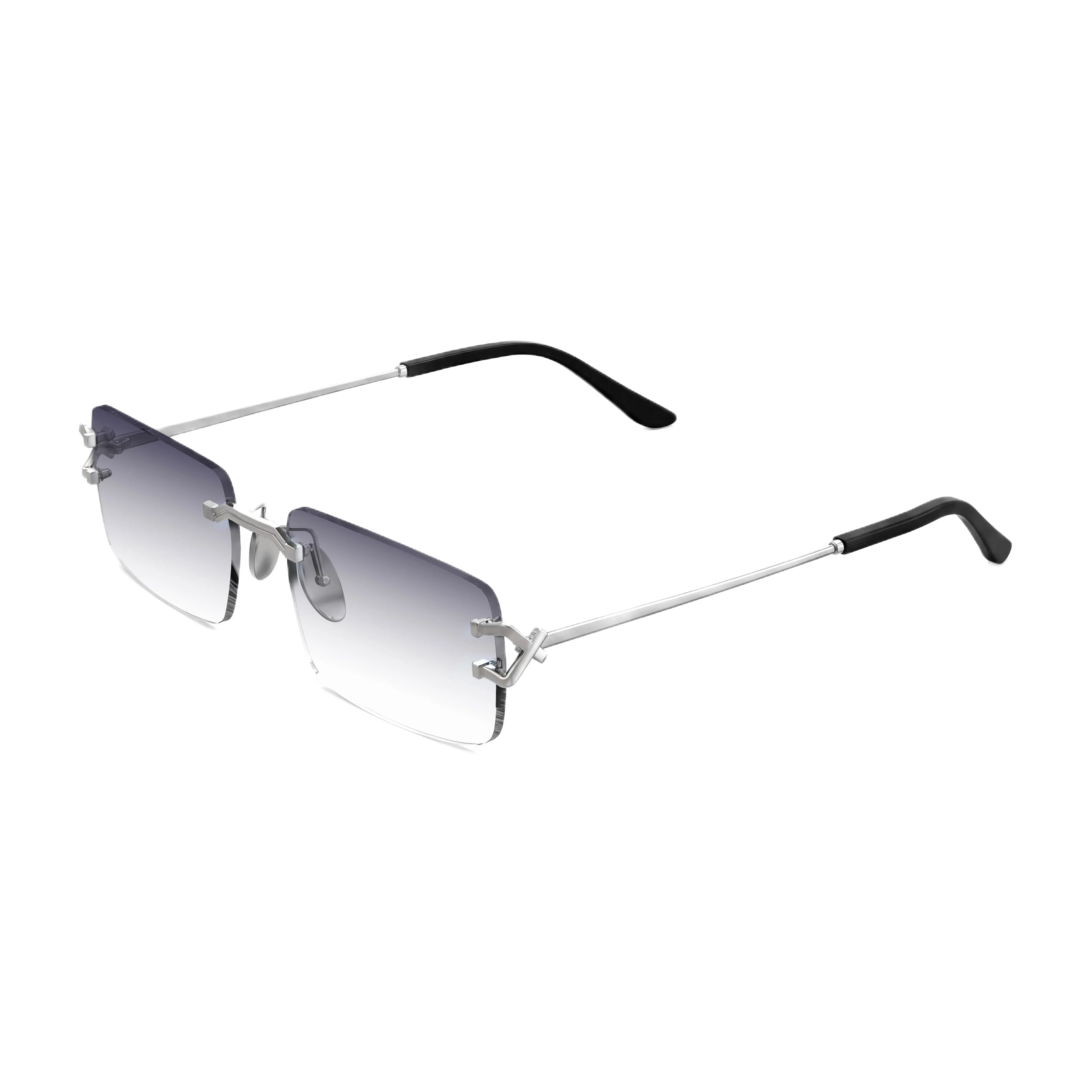 XLAB Unisex Lefkada Occhiali da sole Metallo Oro Fumo Squadrata Sfumato