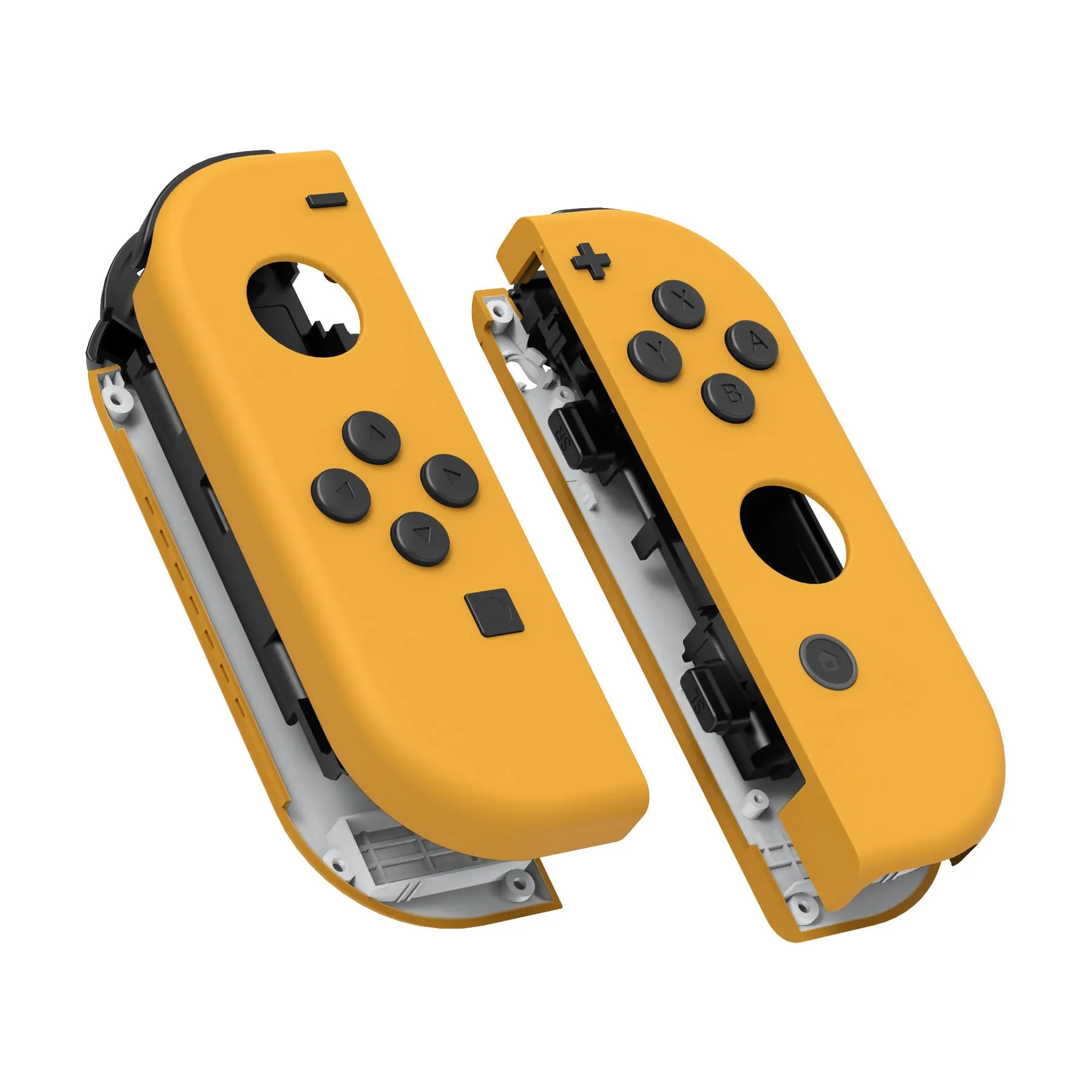 eXtremeRate Cover Joycon Scocca Tasti DIY Ricambio per Nintendo Switch/Switch OLED,Shell Grip Custodia Case Guscio Pulsanti per Joystick Controller,Senza Joycon-Giallo