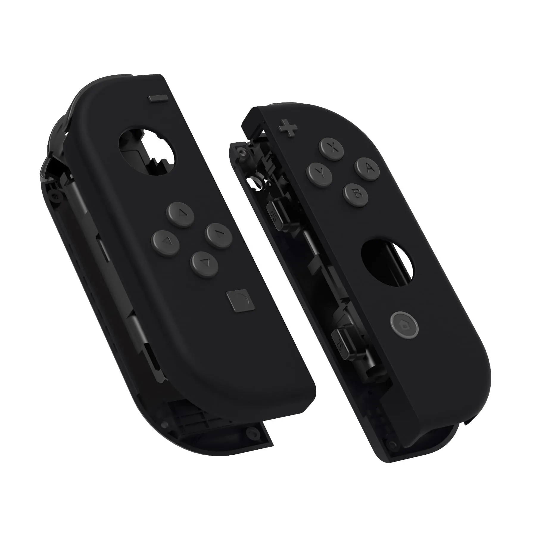 eXtremeRate Cover Joycon Scocca Tasti DIY Ricambio per Nintendo Switch/Switch OLED,Shell Grip Custodia Case Guscio Pulsanti per Joystick Controller,Senza Joycon-Nero