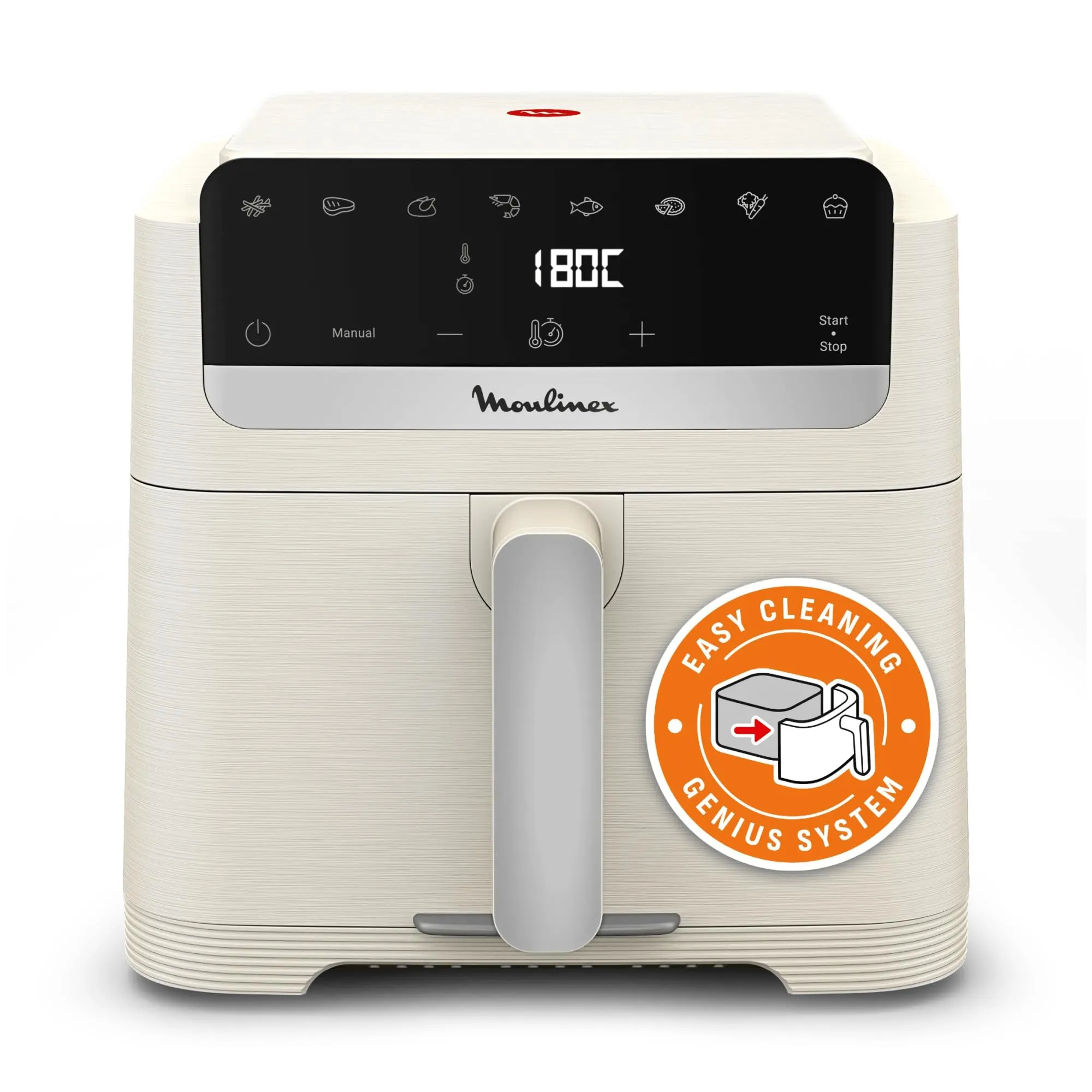 Moulinex Easy Fry Mega Compact, Friggitrice ad Aria, Risparmio Energetico, Capacità 7.5L, Frontale Rimovibile, EZ866AF0