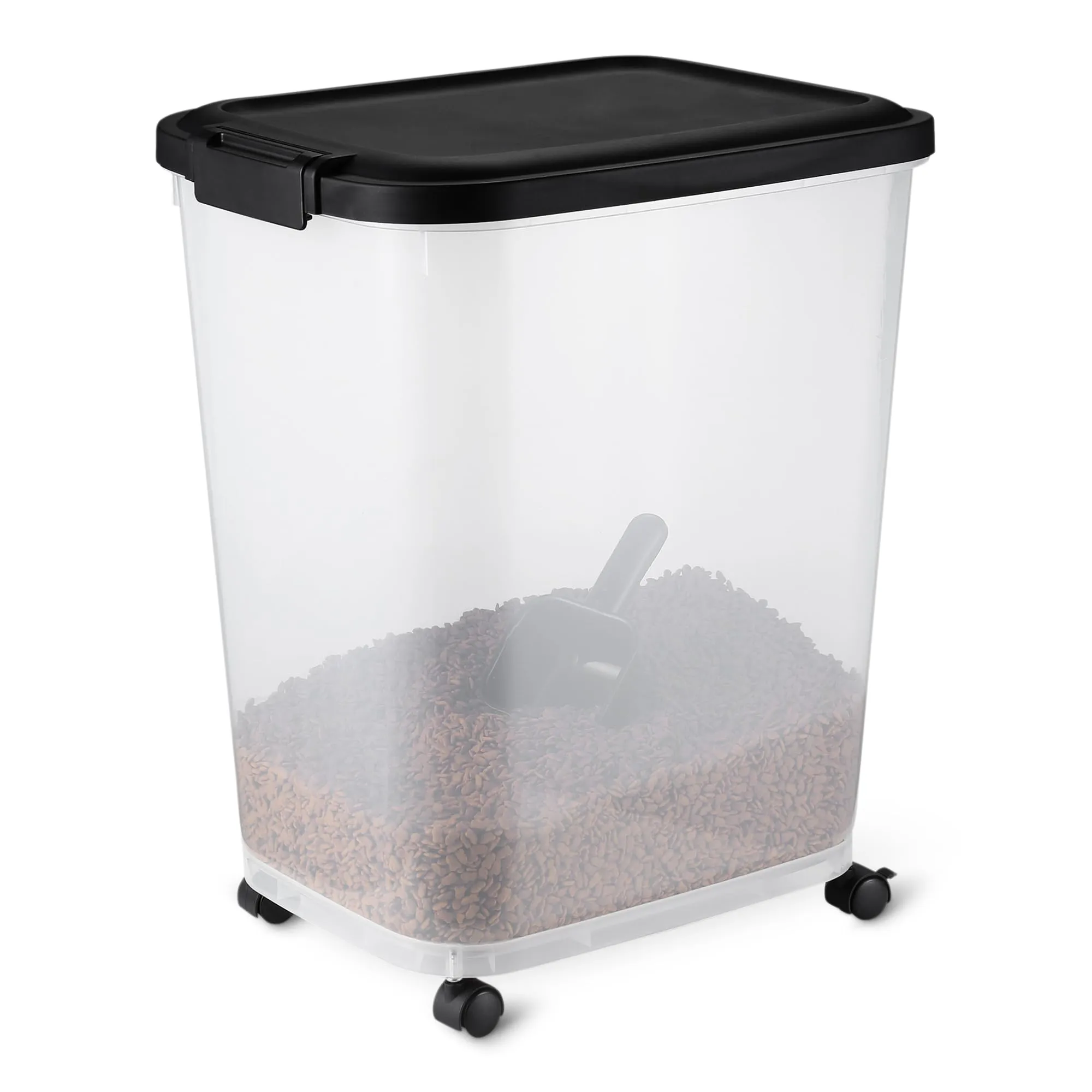 Amazon Basics, Contenitore per Cibo per Animali Domestici da, 15.8 kg,Trasparente e Nero