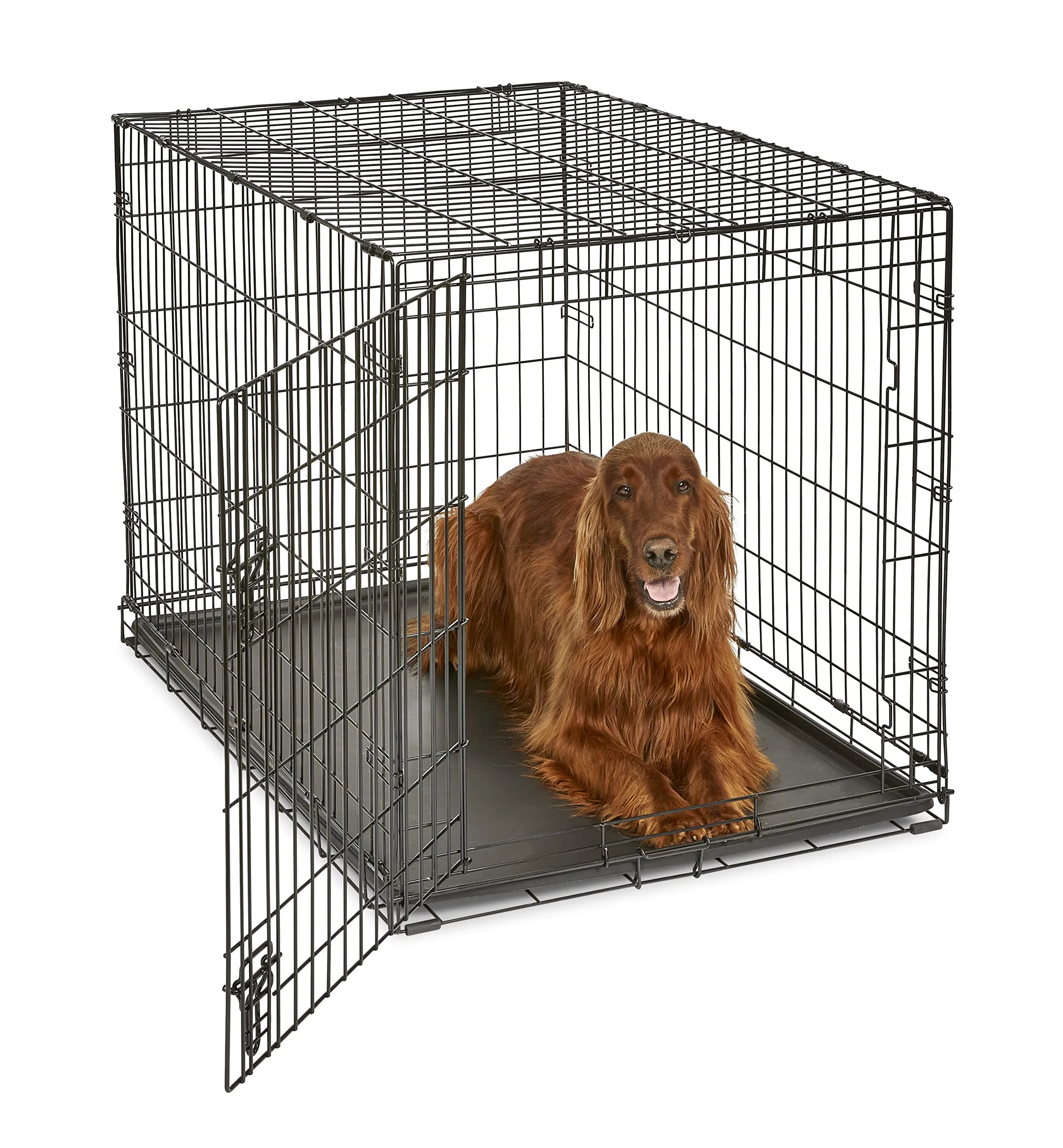New World Gabbia per cani in metallo a una porta, pieghevole, 106 cm, per una maggiore sicurezza, a prova di perdite, per razze di grandi dimensioni