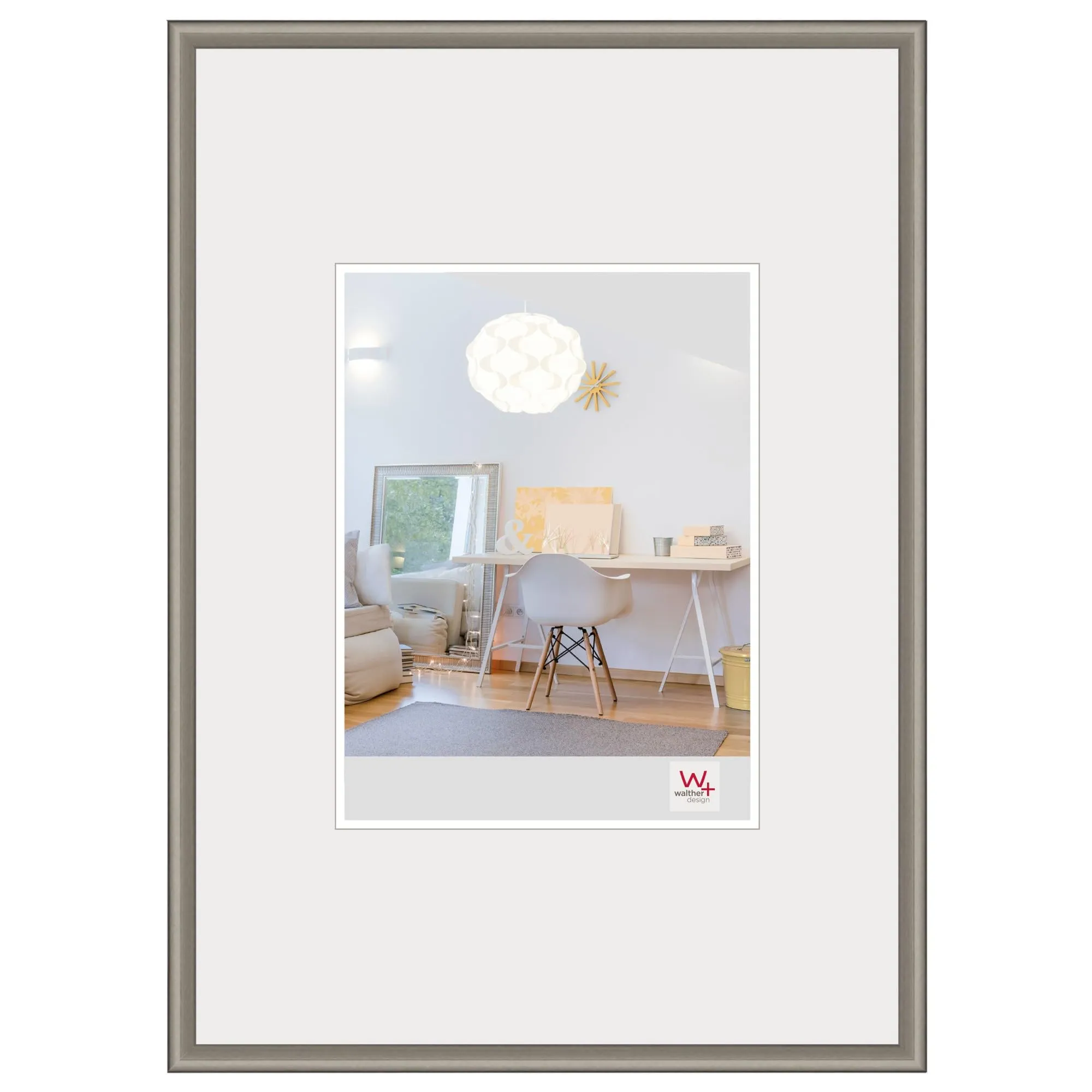 walther designCornice per quadri in acciaio 29,7 x 42 cm (DIN A3) con vetro artistico, cornice in plastica New Lifestyle KVX342D