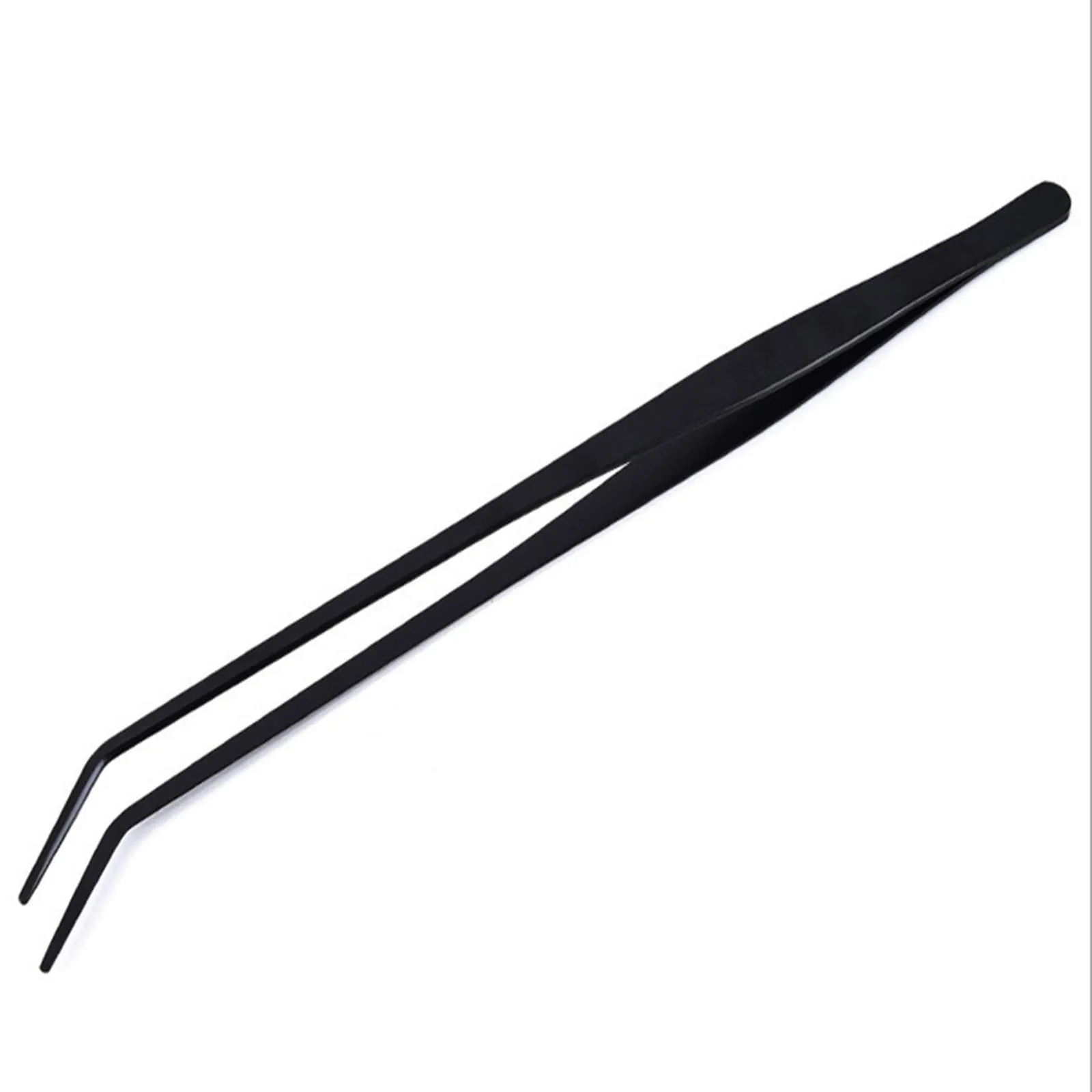 Pinzette curve per acquario, 38,1 cm, in acciaio inossidabile, con rivestimento anti-carbonizzazione e carbonizzazione, antiruggine e rettili lunghi, per piante acquatiche, ragni, serpenti e