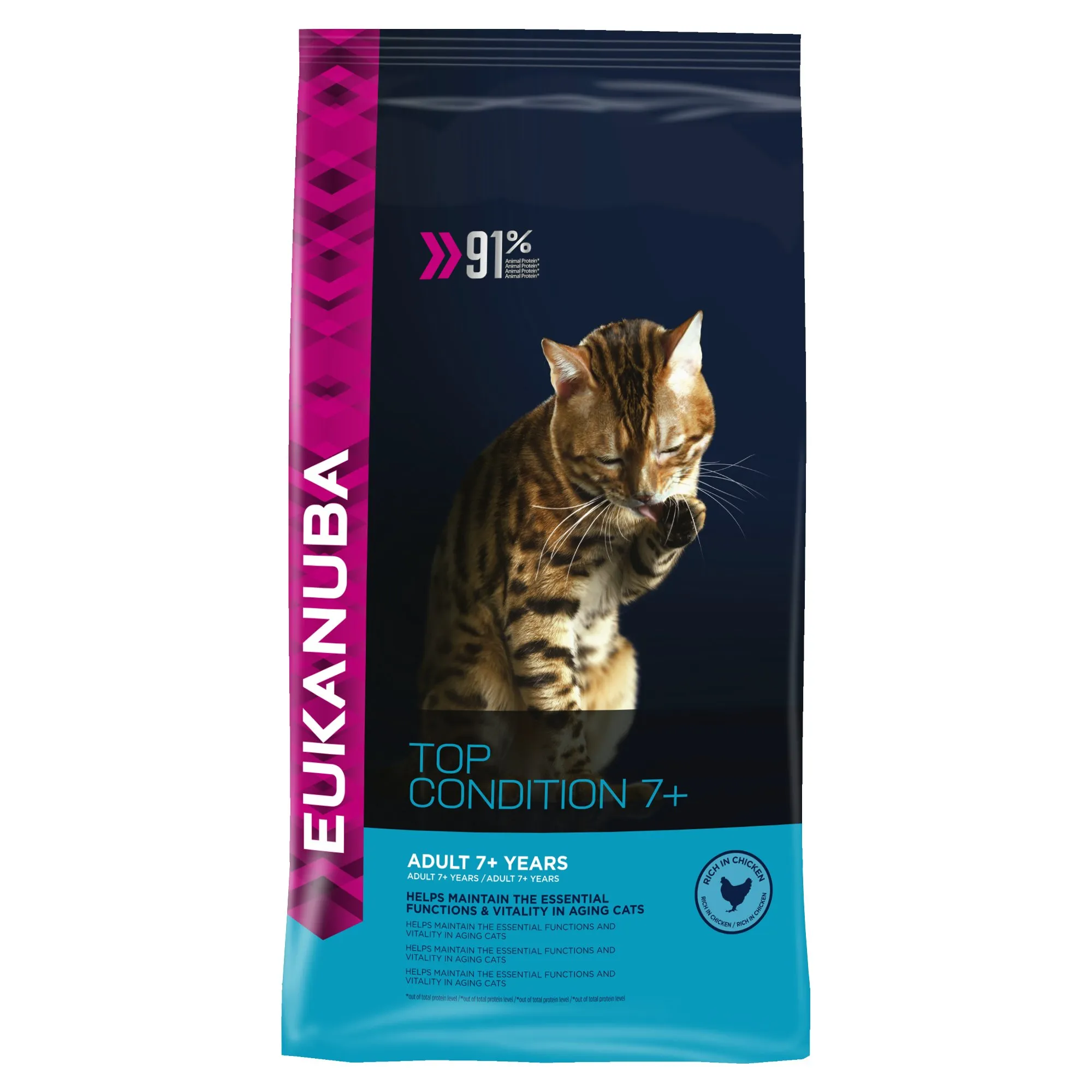 Eukanuba Crocchette per Gatti Anziani con Pollo Fresco, 10 kg