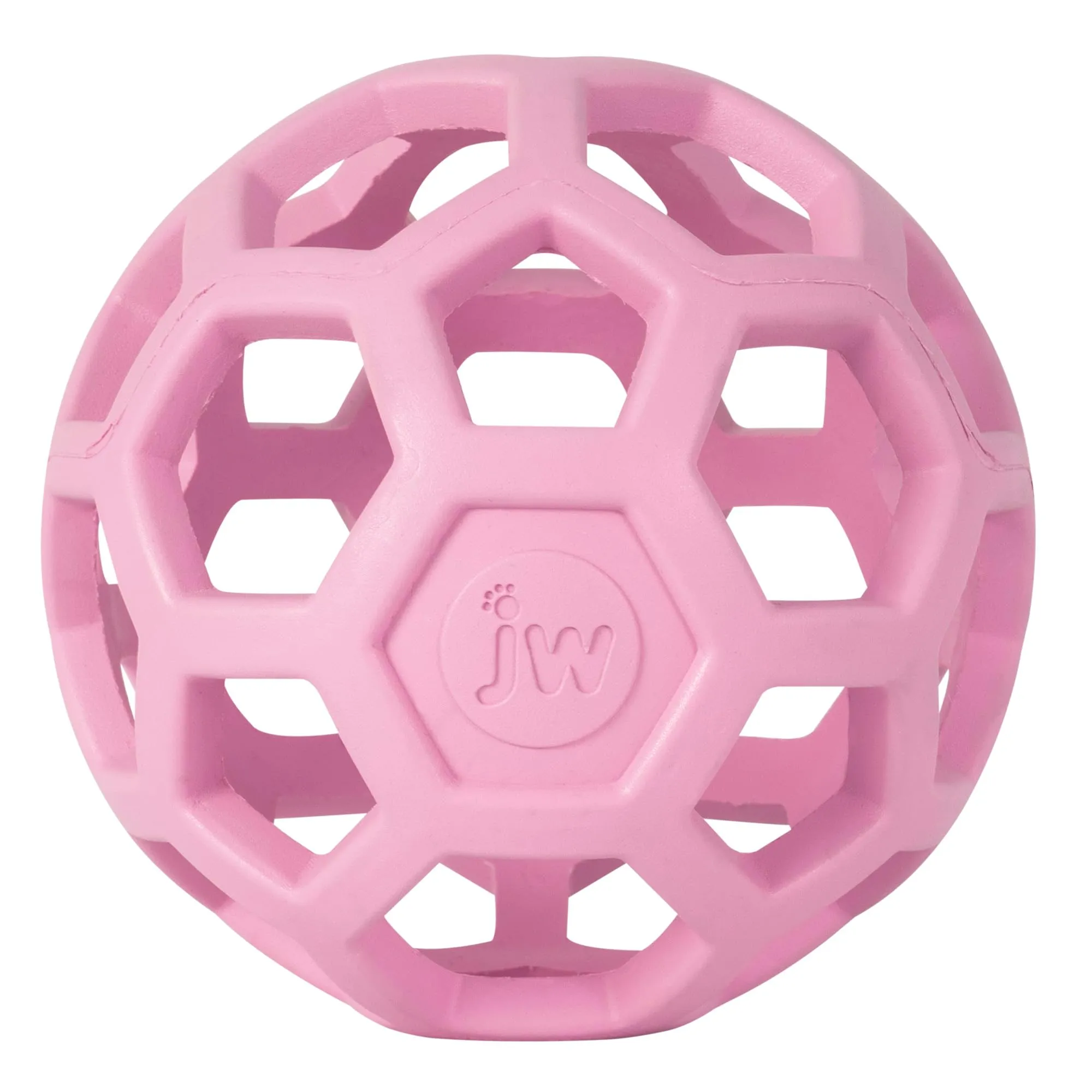 JW – Hol-ee Roller – Giocattolo per cani divertente e versatile – Palla da caccia per cani – Di stimolazione mentale – Misura media – Diametro 11,5 cm – Colore rosa