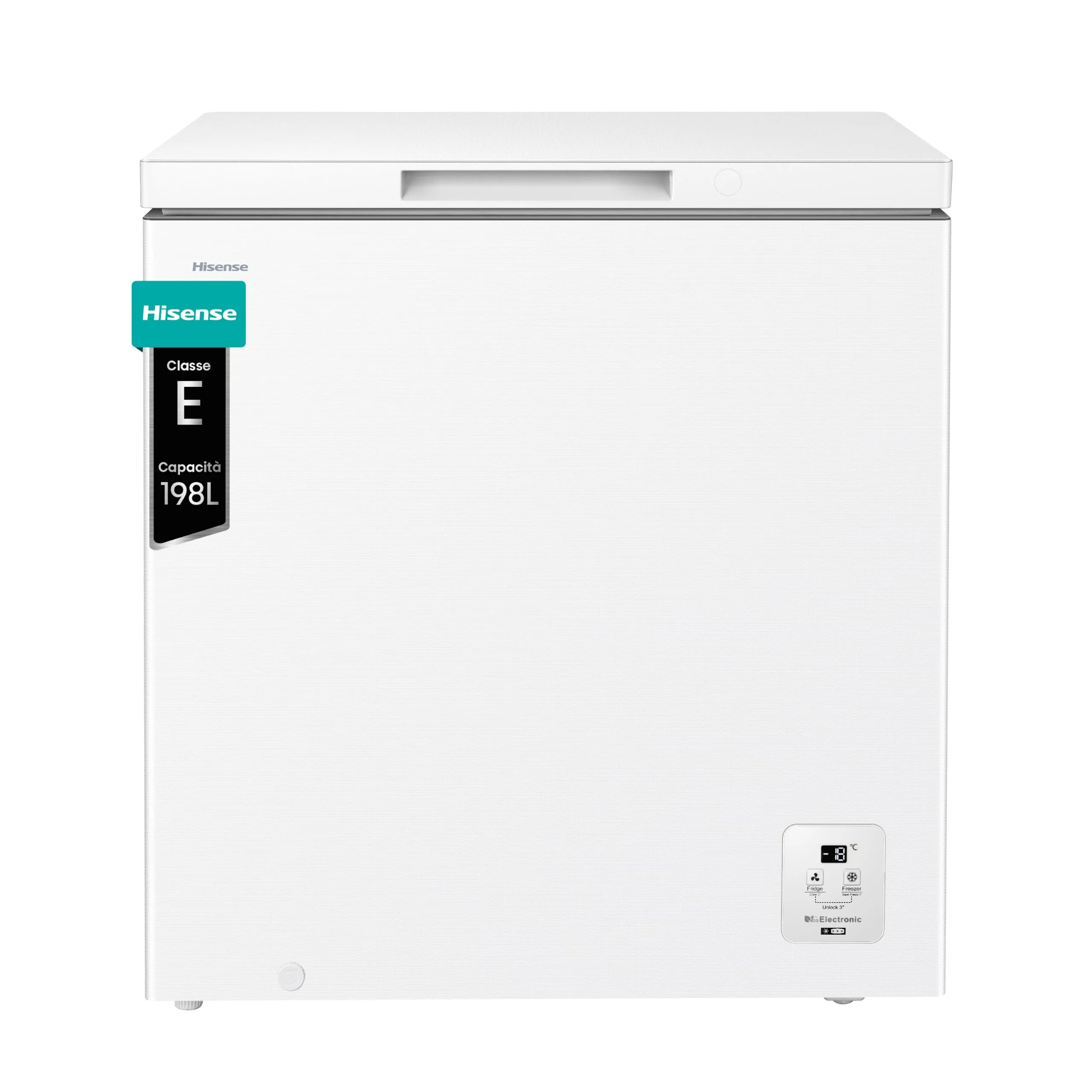 Hisense HCF200E NUOVO Congelatore 198 litri, Display Led, 40 db, Classe E, Bianco