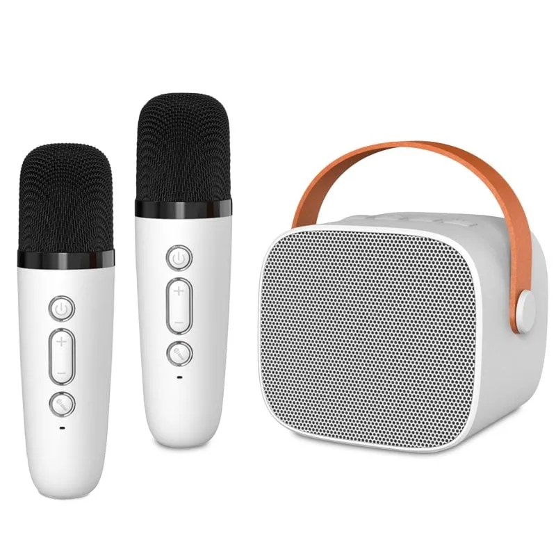 Altoparlante PcCom Essential con due microfoni bianco