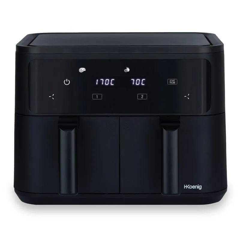 Friggitrice ad Aria HKoenig FRY900 9L 2400W Doppio Cestello 8 Programmi Touch