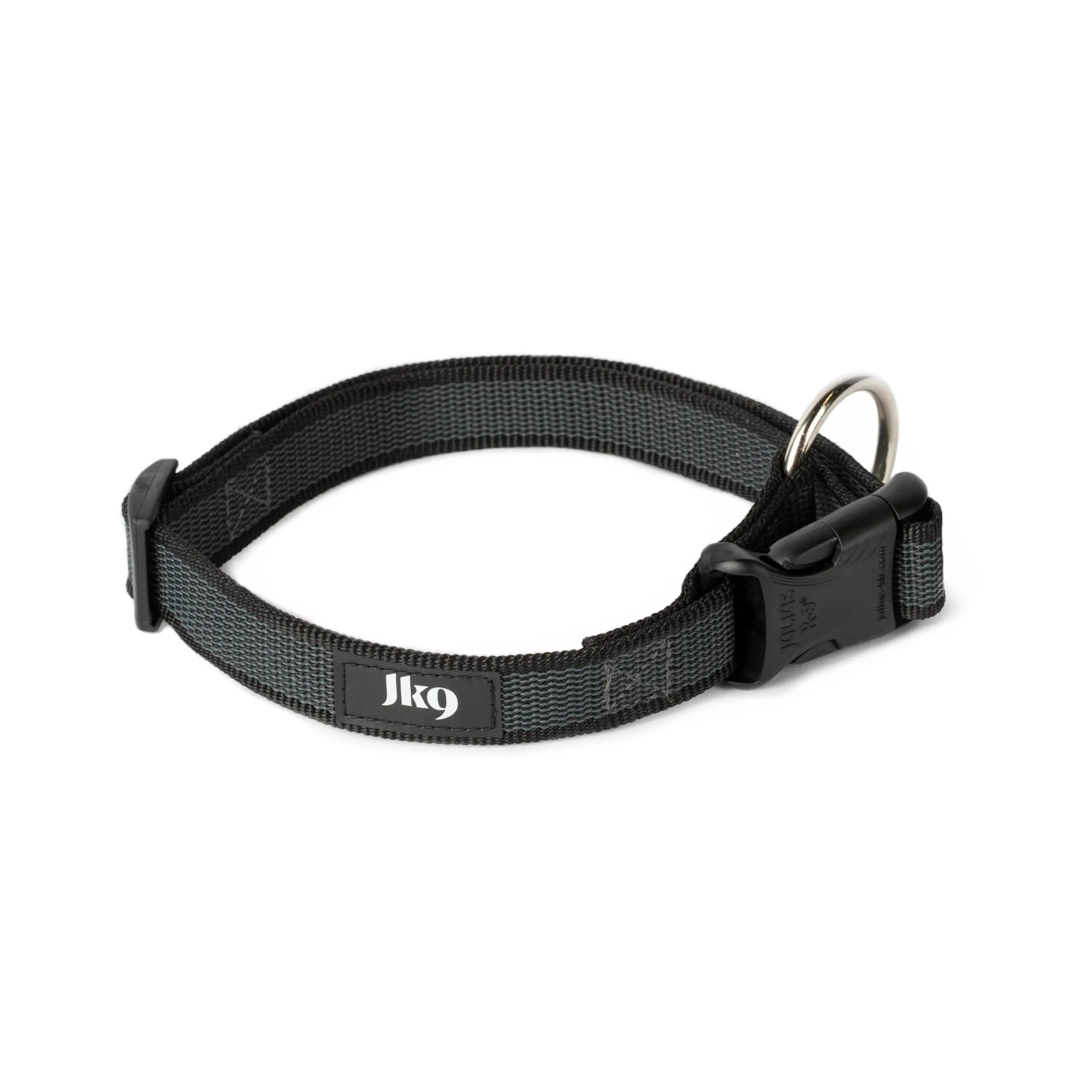 Collare K9 serie Color & Grey, 25 mm x 39-65 cm, nero-grigio