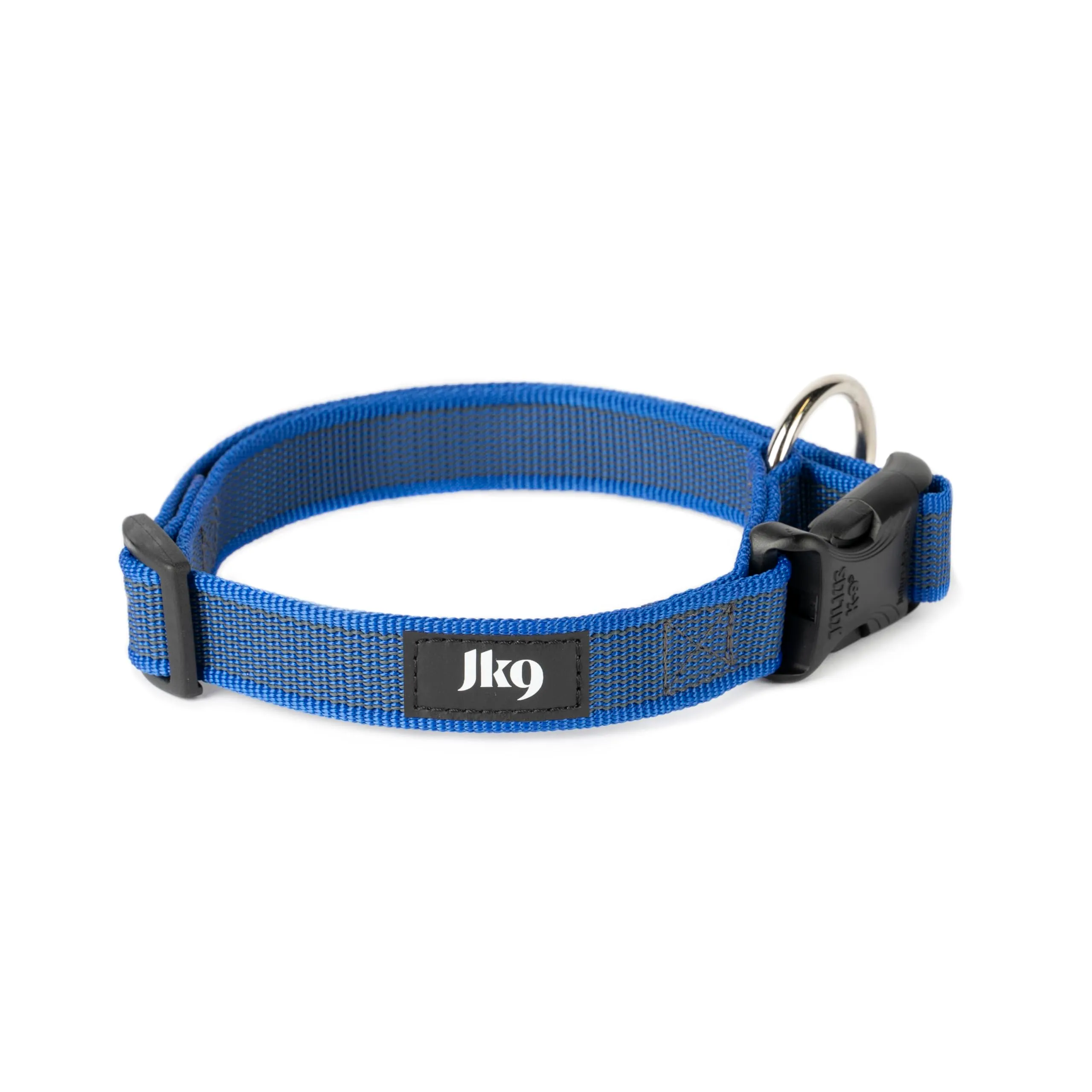 Collare K9 serie Color & Grey, 25 mm x 39-65 cm, blu-grigio