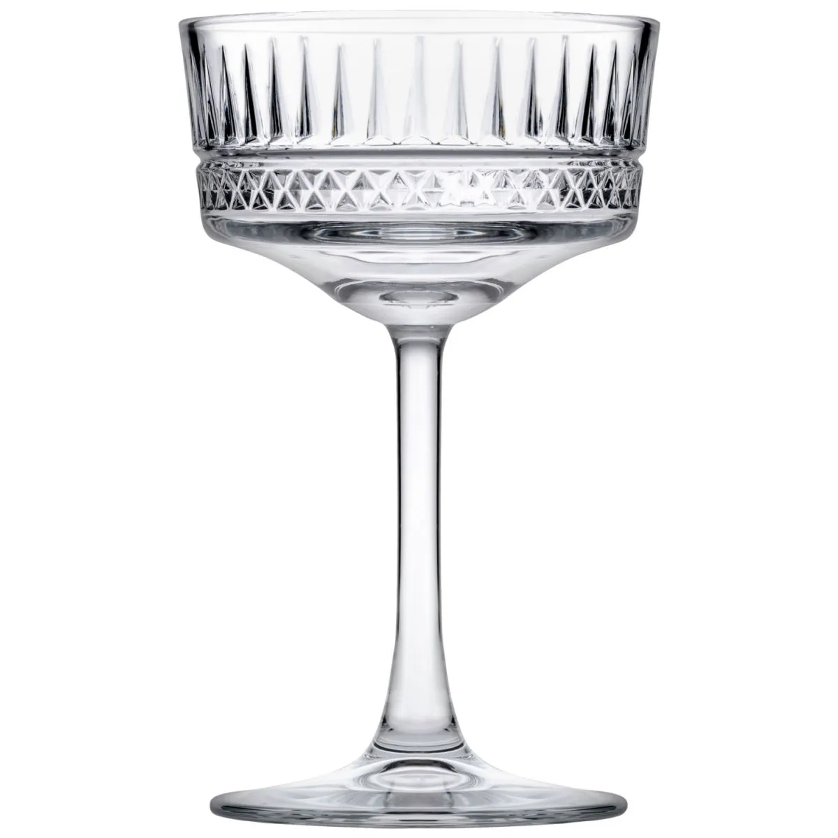 6x Pasabahçe Bicchiere champagne coupe Elysia con decoro in rilievo; 260 ml, 10.1x16.4 cm (ØxH); trasparente; 6 pz. / Pacco