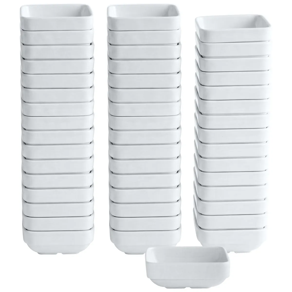 48x PULSIVA Confezione risparmio insalatiera Stackora quadrata; 250 ml, 11.5x11.5x4.5 cm (LxLxH); bianco; quadrata; 48 pz. / Pacco