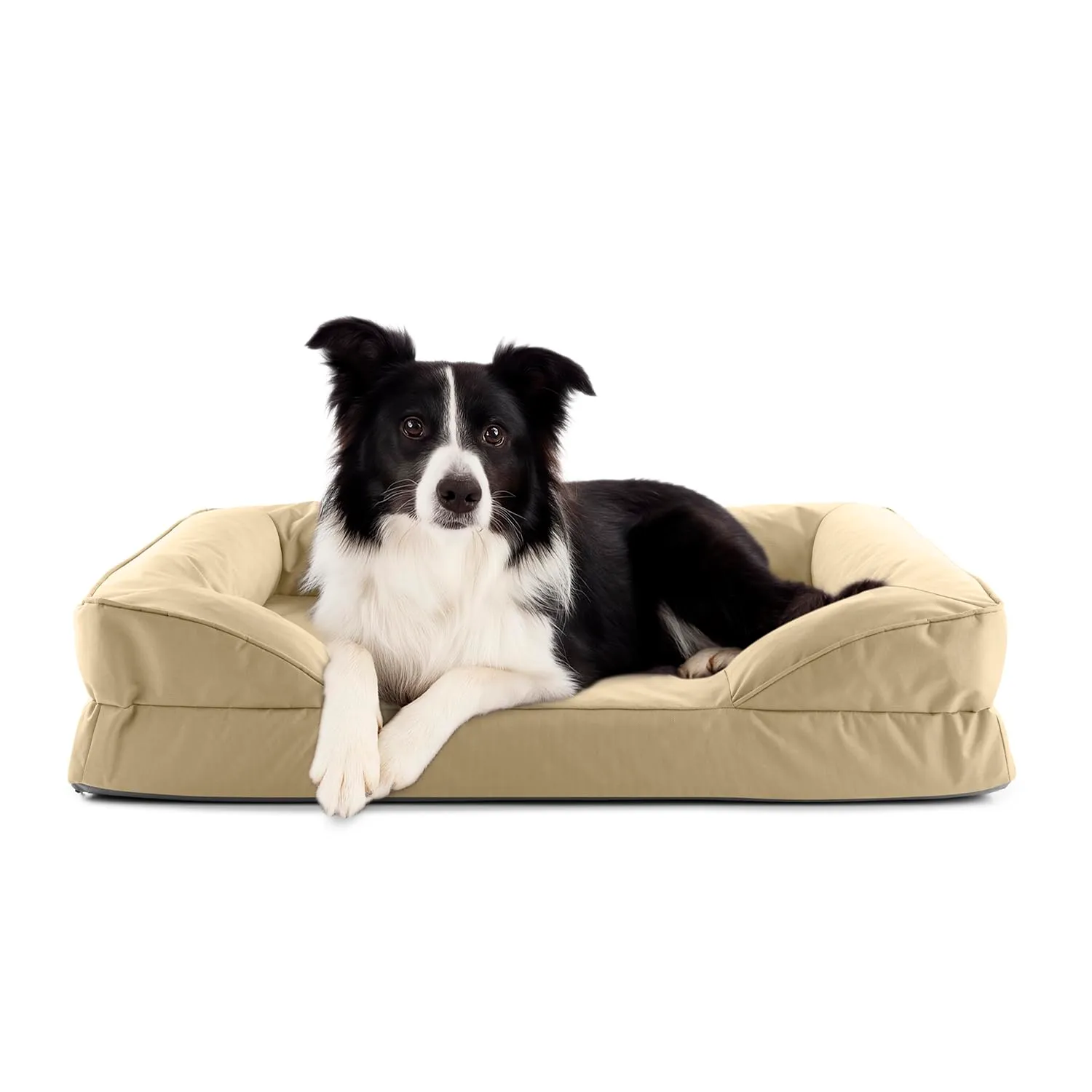 Lumaland Cuccia ortopedica per cani per esterni e interni, 90 x 65 cm, con fondo antiscivolo, imbottitura e fodera lavabile, impermeabile