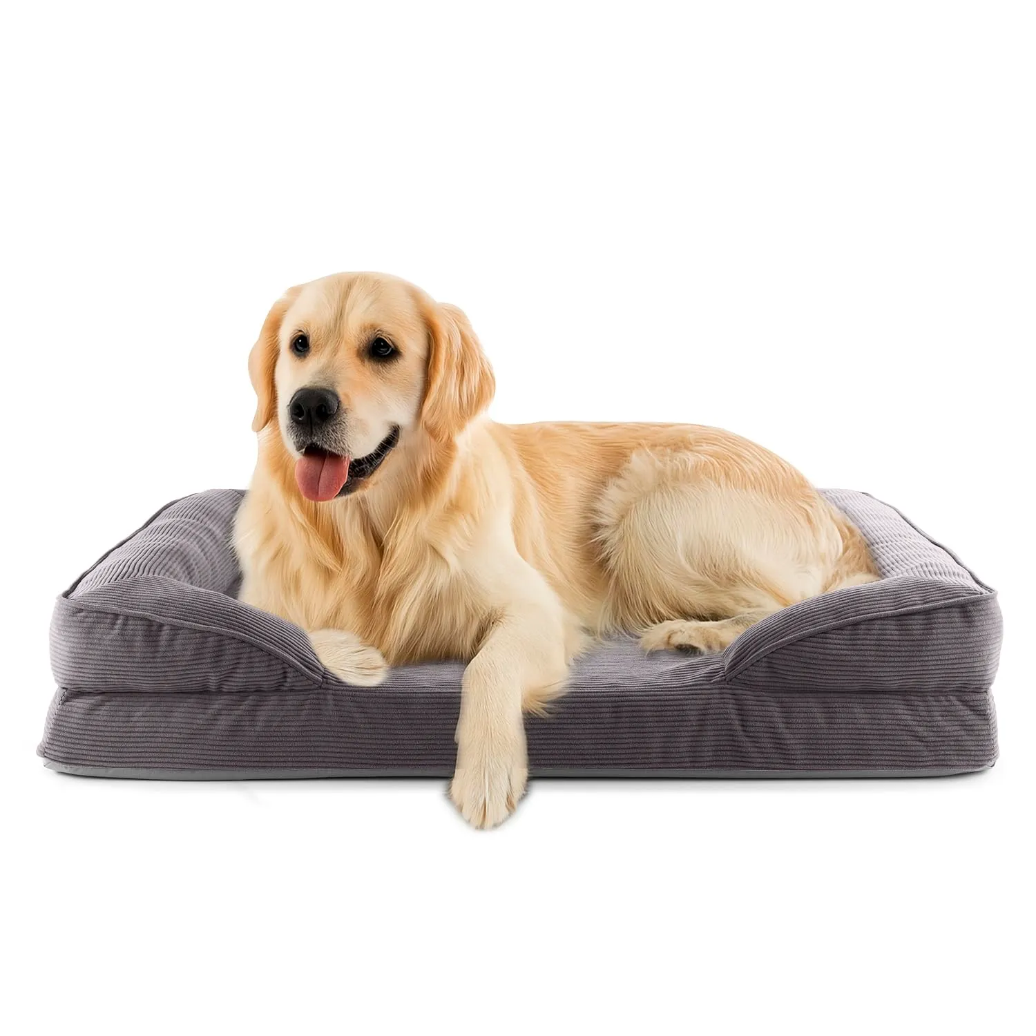 Lumaland Cuccia ortopedica per cani in corda, divano ergonomico 110 x 75 cm, con fondo antiscivolo, imbottitura e fodera lavabile