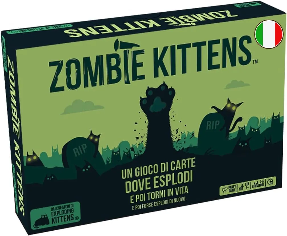 Asmodee - Zombie Kittens - Gioco di Carte, Party Game, 2-5 Giocatori, 7+ Anni, Edizione in Italiano