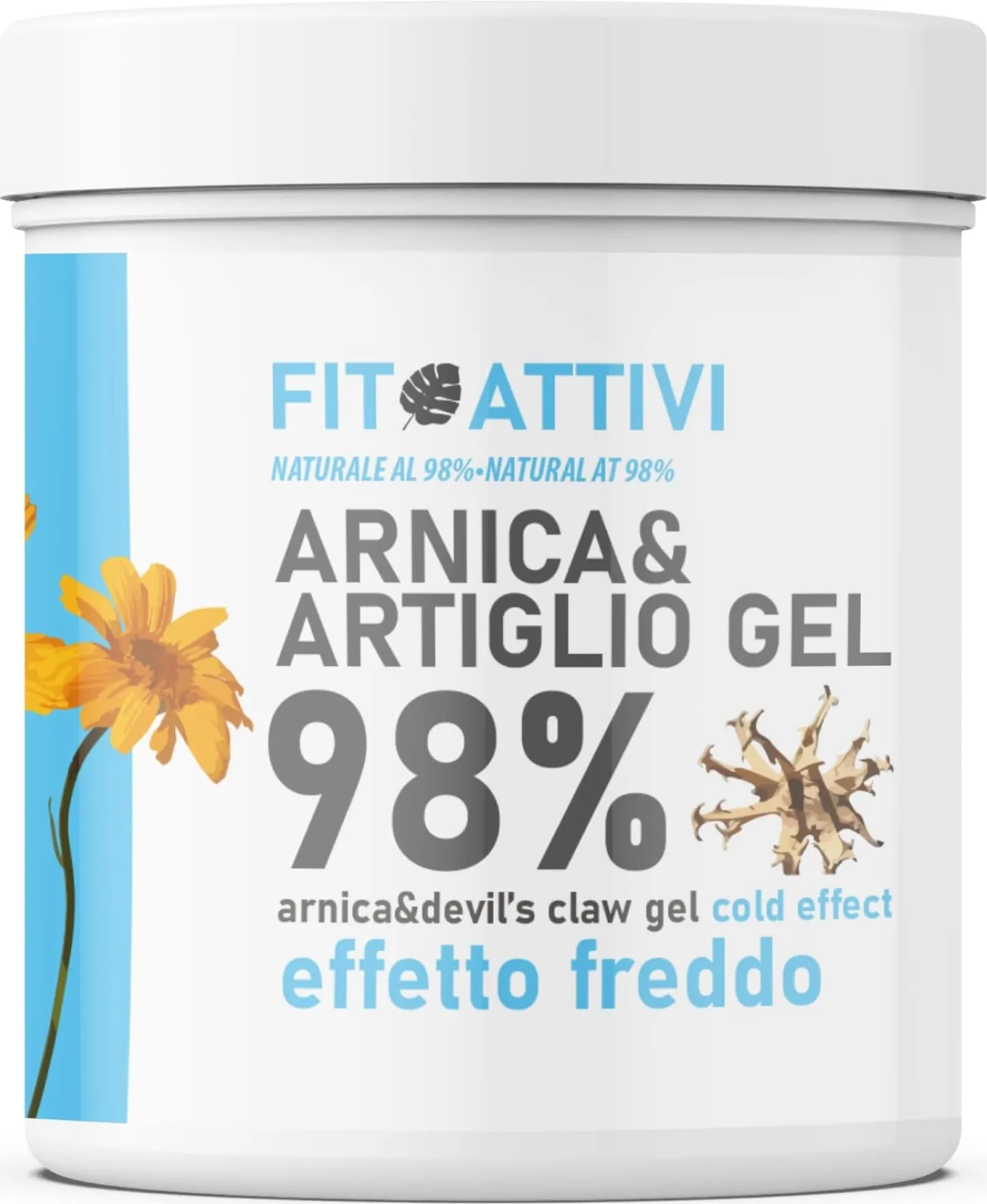 Arnica Forte e Artiglio del Diavolo Forte 550ml Effetto Freddo 98% Arnica Per Cavalli Uso Umano Vitamina E Mentolo Menta per Massaggi Locali Made In Italy