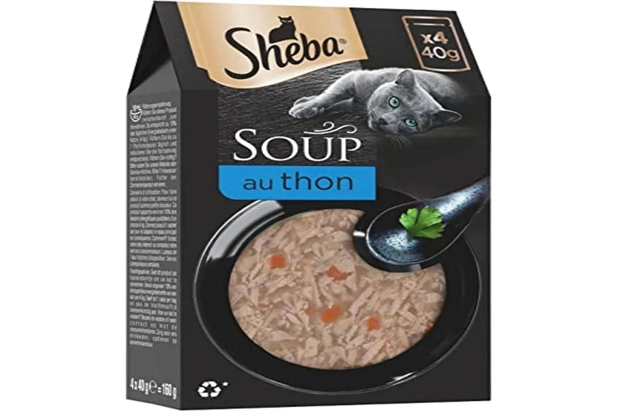 Sheba Multipack Soup - Cibo umido per gatti in sacchetto porzionale, tonno - 40 x 40 g