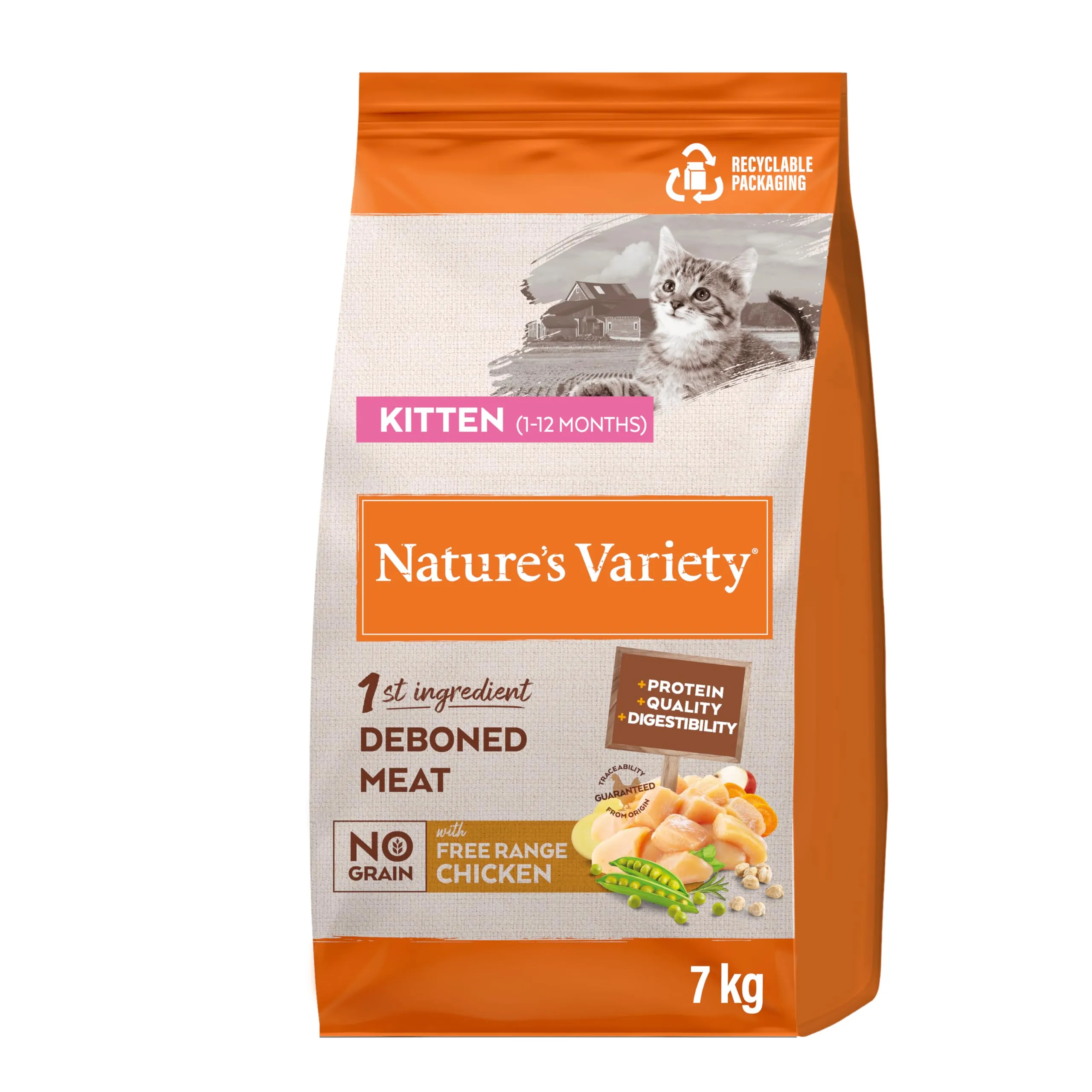 Nature's Variety Selected, Cibo per Gattino con Pollo Disossato, 7 kg