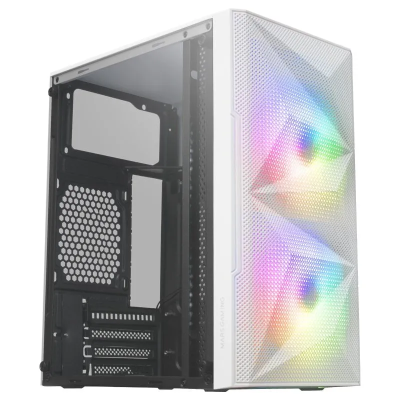 Mars Gaming MC-ME Mini Tower FRGB Vetro temperato USB 3.0 Bianco