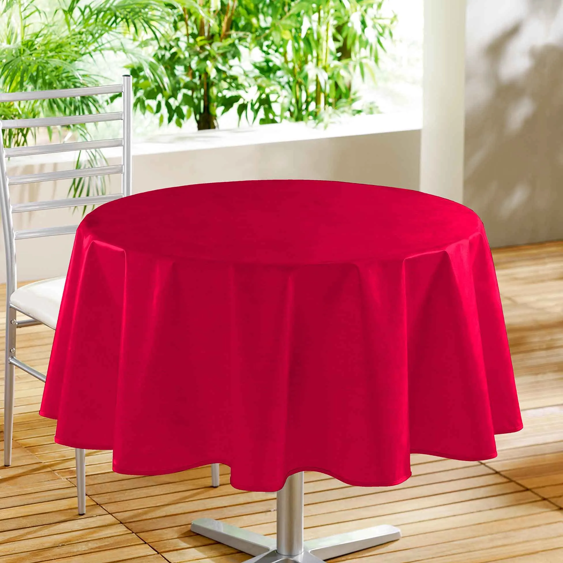 douceur d'intérieur, Tovaglia Rotonda (Diametro 160 cm) Declino Rosso, PVC Stampato