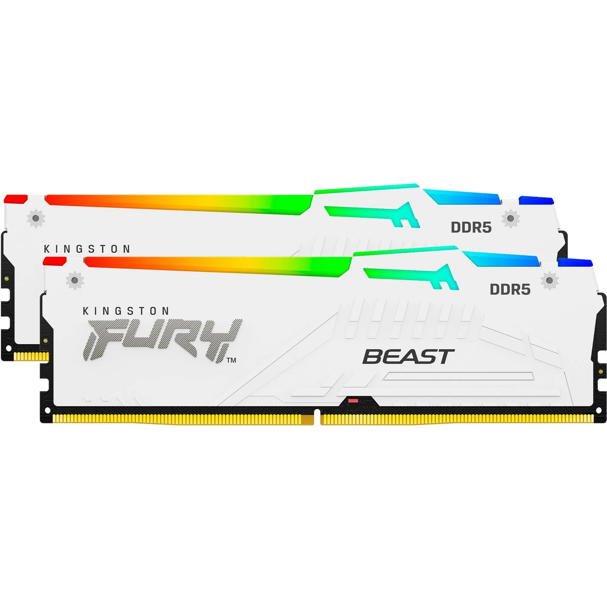 FURY Beast 64GB 6000MT/s DDR5 CL30 DIMM (Kit da 2 moduli) White RGB EXPO, Memoria