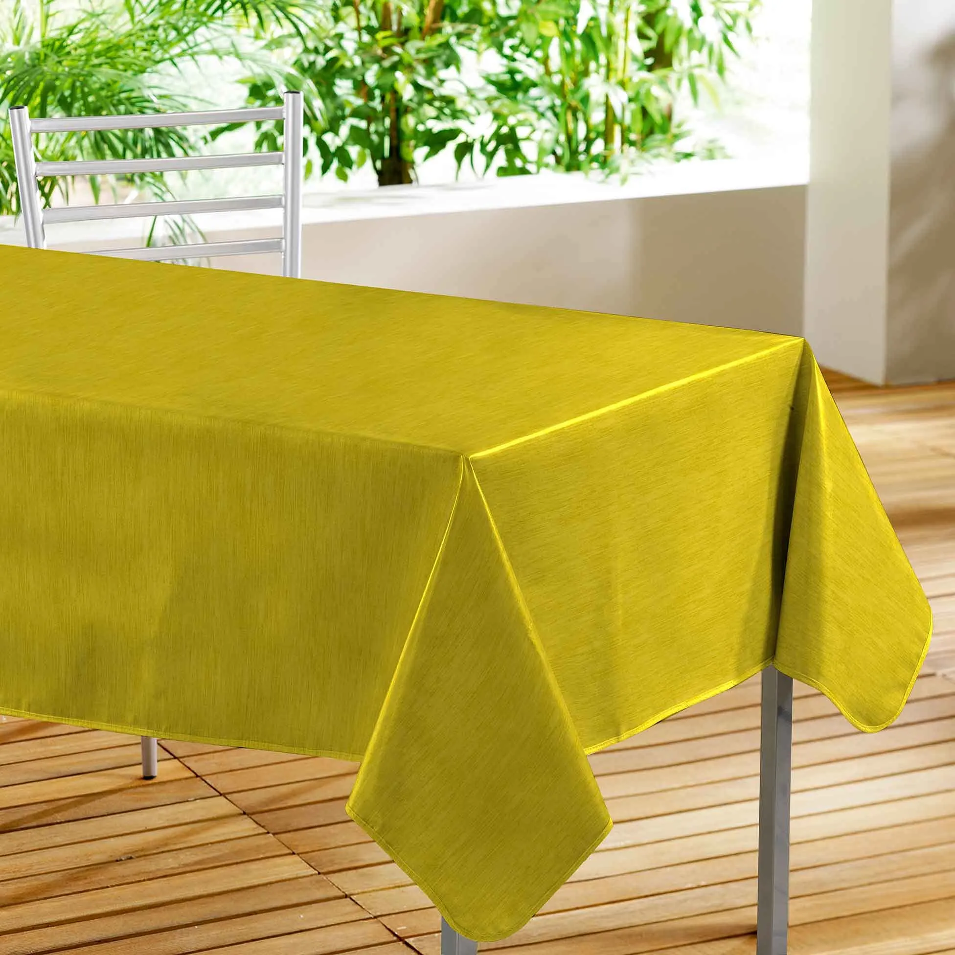 douceur d'intérieur, Tovaglia rettangolare (140 x 240 cm) Declino Giallo, PVC Stampato