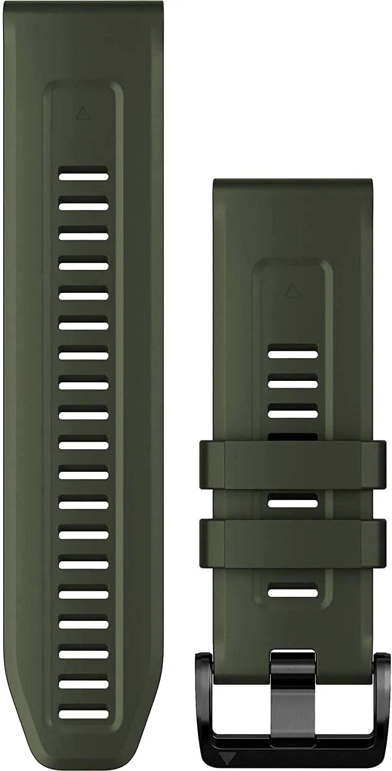 Garmin Cinturino Originale serie fēnix 5X, 6X, 7X, quatix 5X, 6X, 7X, Enduro, Descent Mk1, Mk2 o tactix 7, 26mm, QuickFit, Silicone, Moss