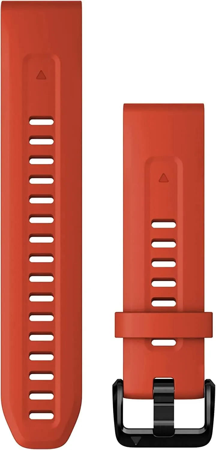 Garmin Cinturino Originale fēnix 5S, 6S, 7S o Instinct 2S, 20mm, QuickFit, Silicone, Flame Red