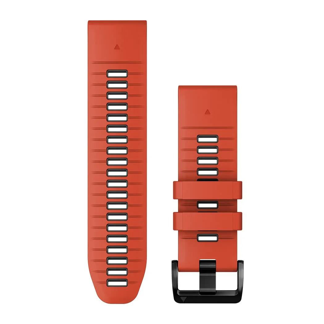 Cinturino Originale Garmin per epix 2 Pro, 26mm, QuickFit, Silicone, Flame Red & Graphite