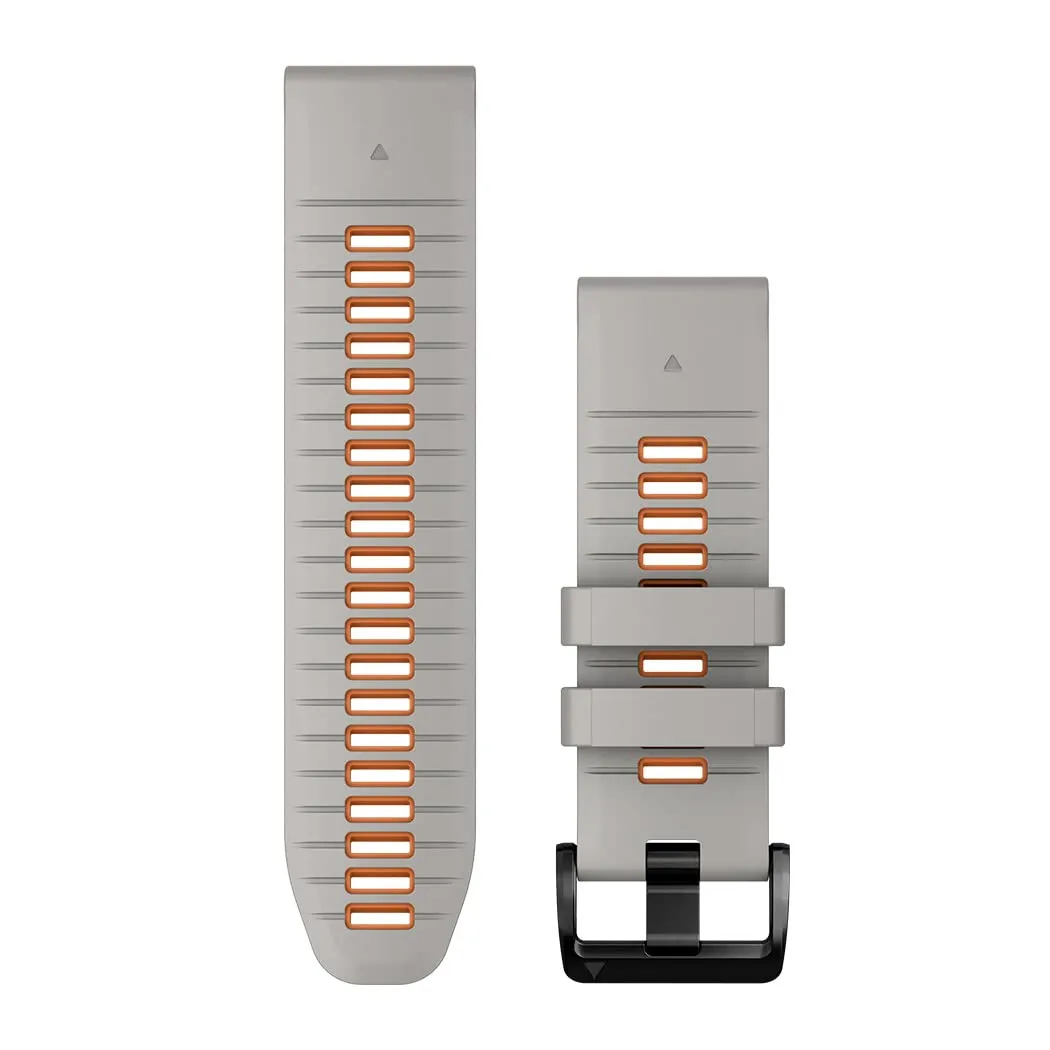 Cinturino Originale Garmin per epix 2 Pro, 26mm, QuickFit, Silicone, Fog Gray & Ember Orange