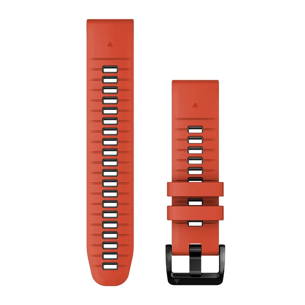 Cinturino Originale Garmin per epix 2 Pro, 22mm, QuickFit, Silicone, Flame Red & Graphite