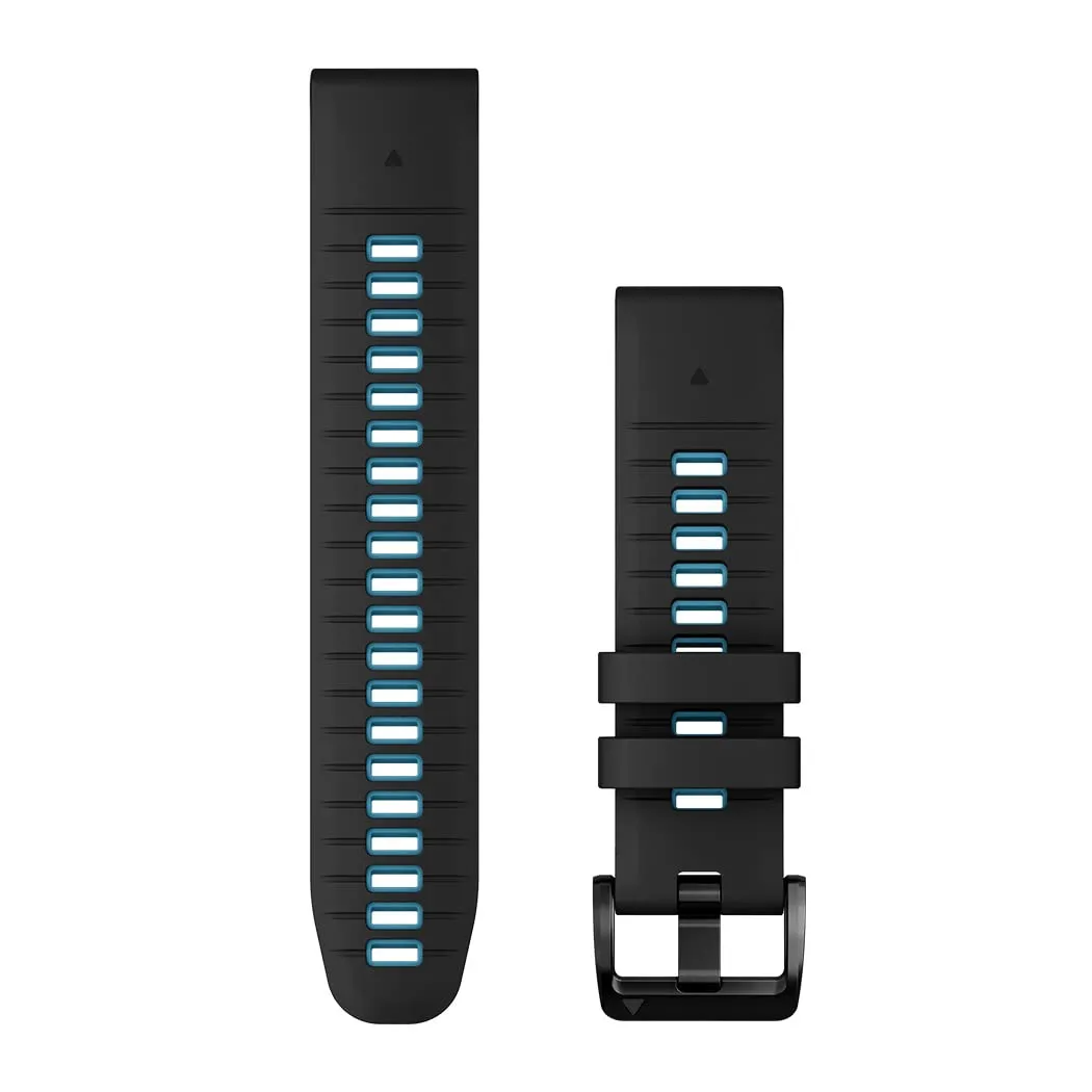Cinturino Originale Garmin per epix 2 Pro, 22mm, QuickFit, Silicone, Black & Cirrus Blue