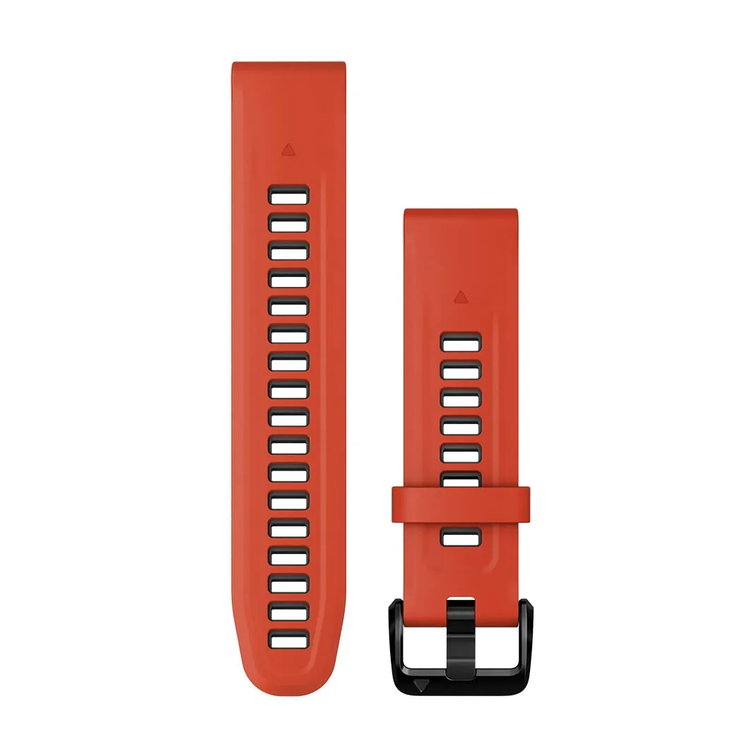 Cinturino Originale Garmin per epix 2 Pro, 20mm, QuickFit, Silicone, Flame Red & Graphite