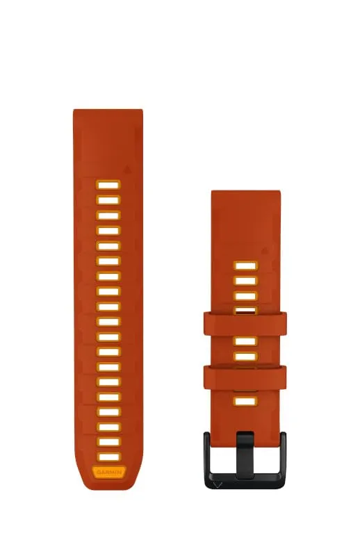 Garmin Cinturino 22mm, Quick Release, Silicone, Autumn/Spark Orange