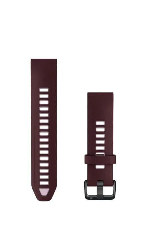 Garmin Cinturino 20mm, Quick Release, Silicone, Dark Cherry/Dusty Rose