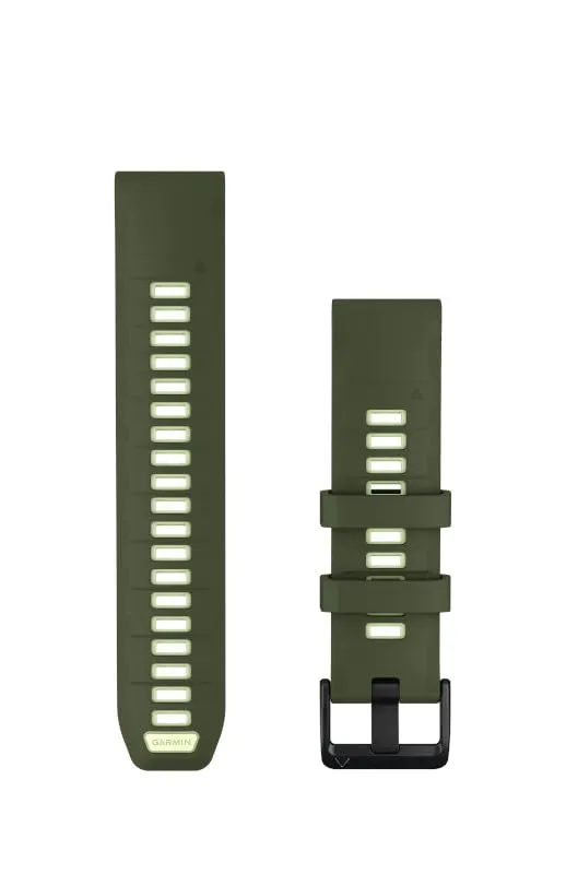 Garmin Cinturino 22mm, Quick Release, Silicone, Olive/Citron