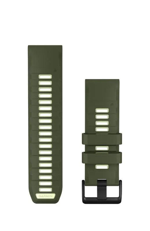 Garmin Cinturino 26mm, Quick Release, Silicone, Olive/Citron
