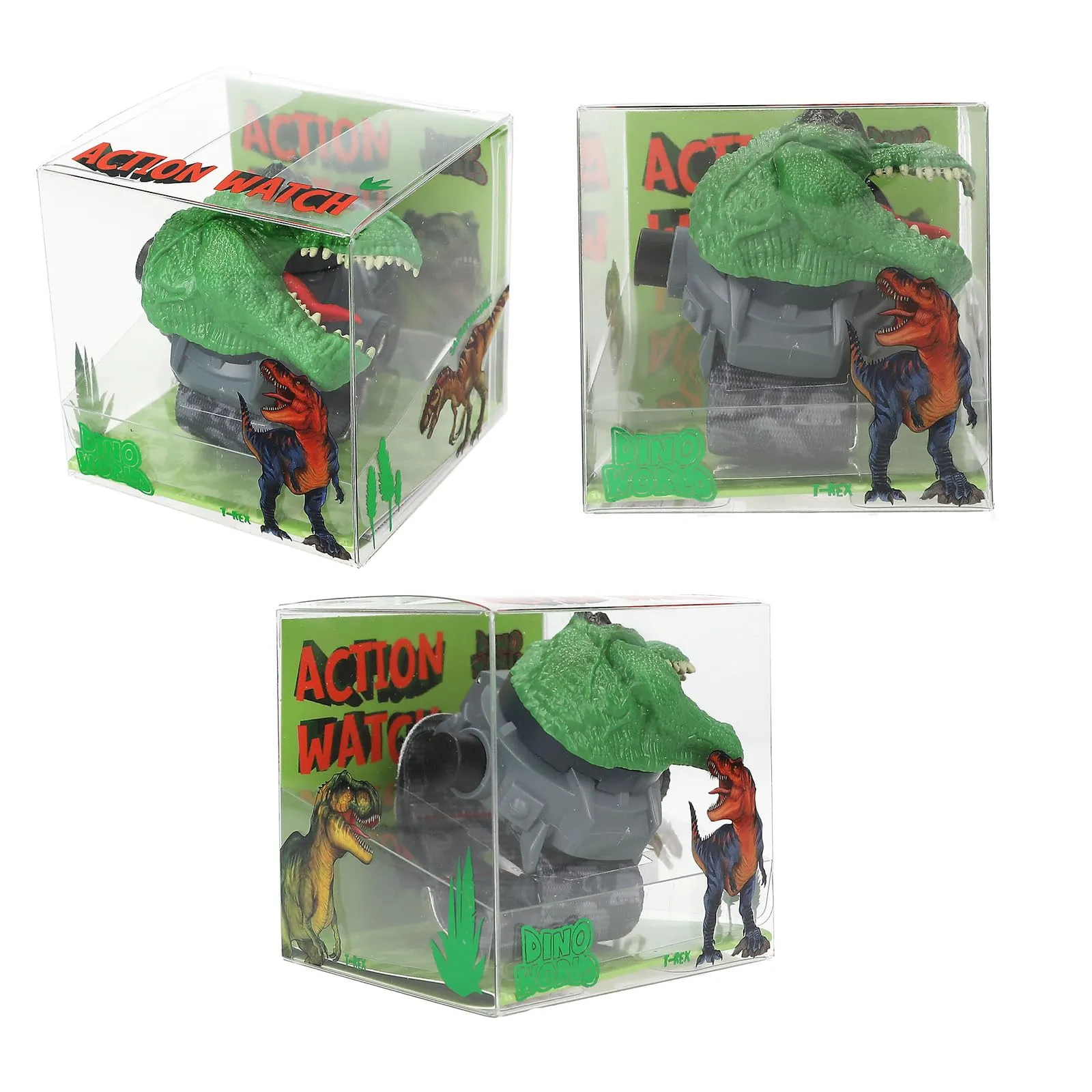 Depesche 12637 Dino World - Orologio da polso con proiettore per bambini, in grigio con motivo e motivo T-Rex, orologio digitale con datario, batteria inclusa
