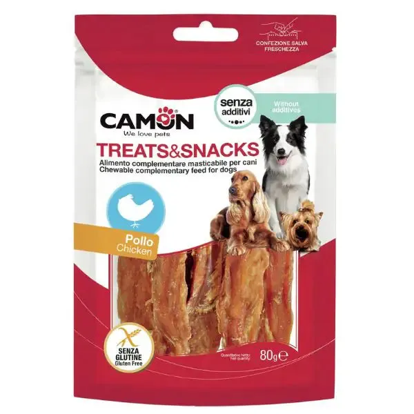 Camon Treats e Snacks per cani Strisce di Pollo essiccate - 80 gr