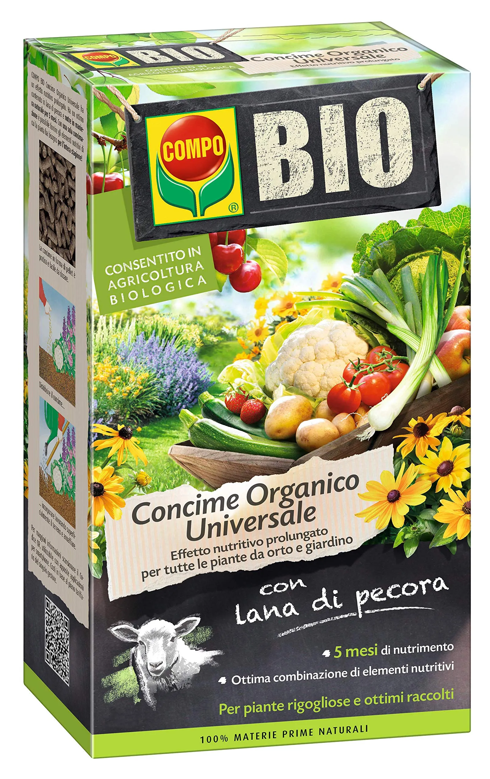 COMPO BIO Concime Universale Organico, Per Piante da Orto e Giardino, 2kg