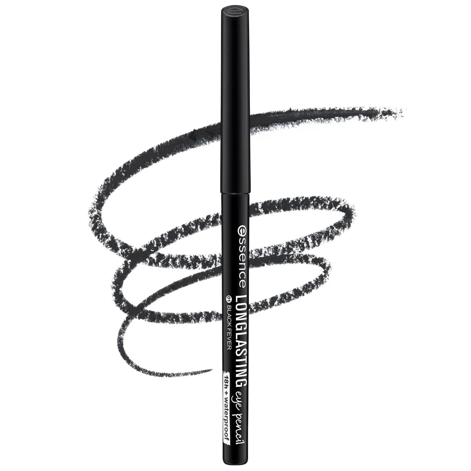 Essence Longlasting - Matita occhi lunga tenuta, 0.28 g, Nero (01 Black Fever), 1 pezzo