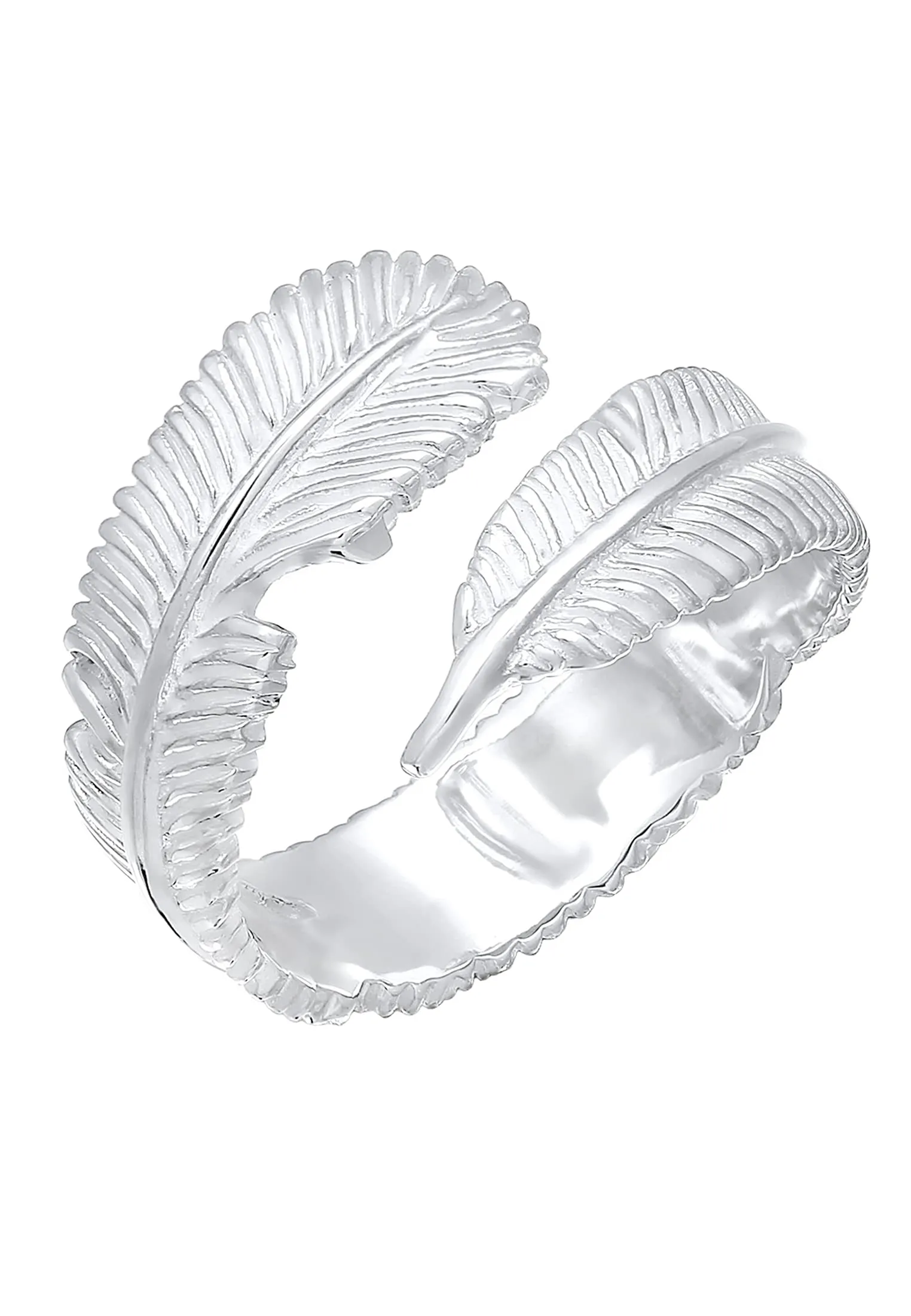 Anello Elli Donna Motivo Piume Tendenza in Argento Sterling 925