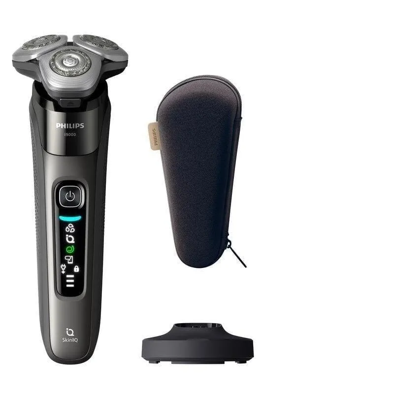 Rasoio Elettrico Viso Philips i9000 X9002 Senza Filo 50min Funzionamento a Umido 3 Testine Flessibili Ricarica Rapida